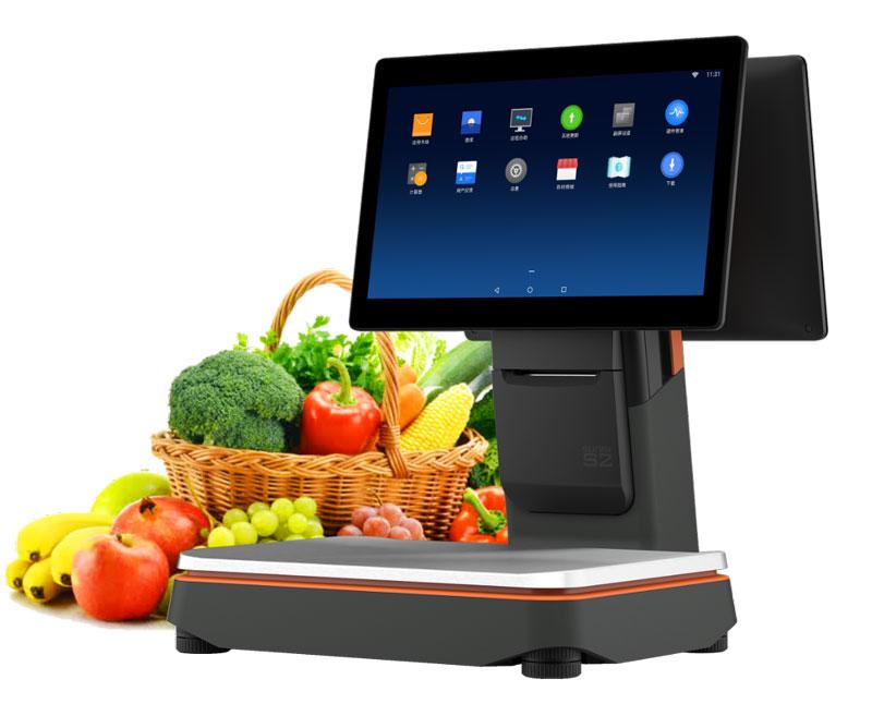 摩登7生鲜称重收银一体机