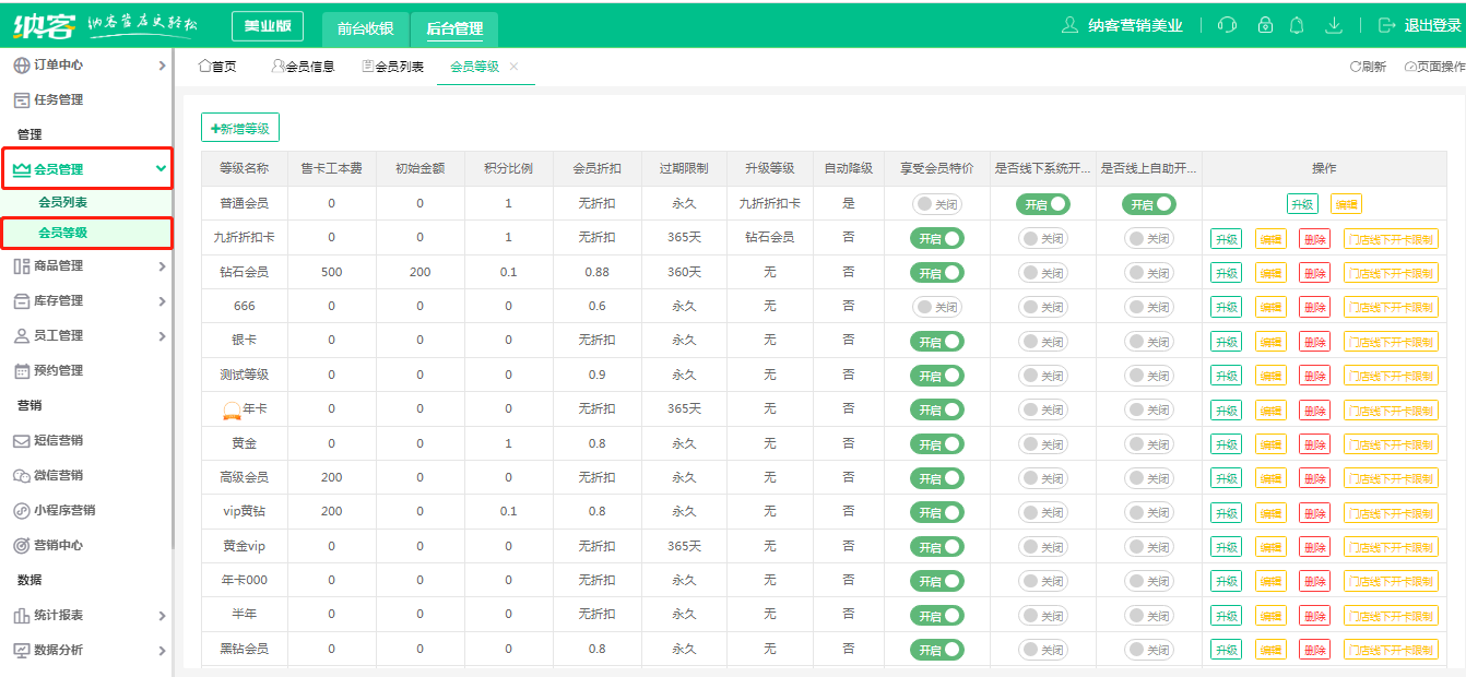 摩登7美业管理系统