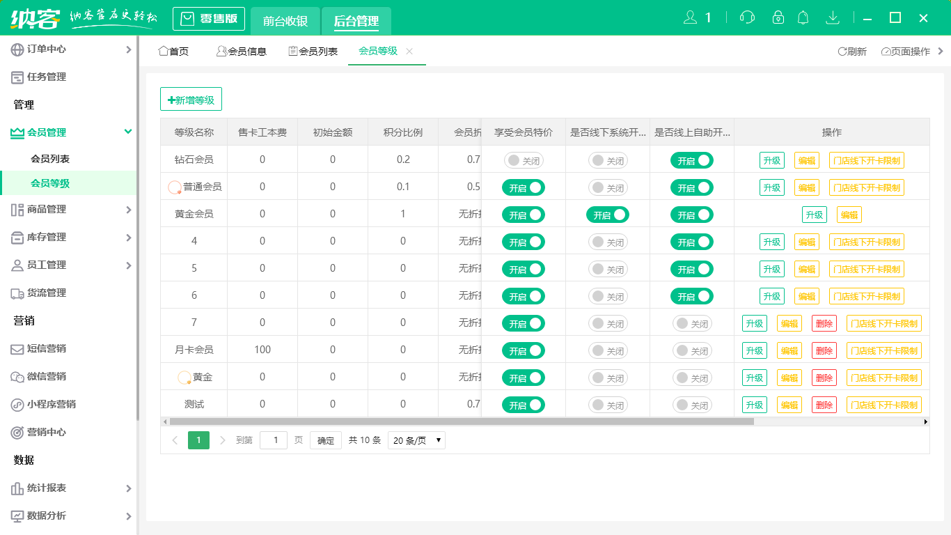 摩登7糕点收银系统