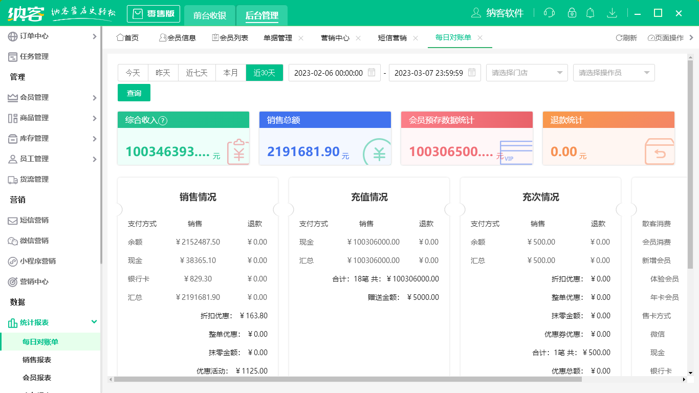 摩登7花店收银管理系统