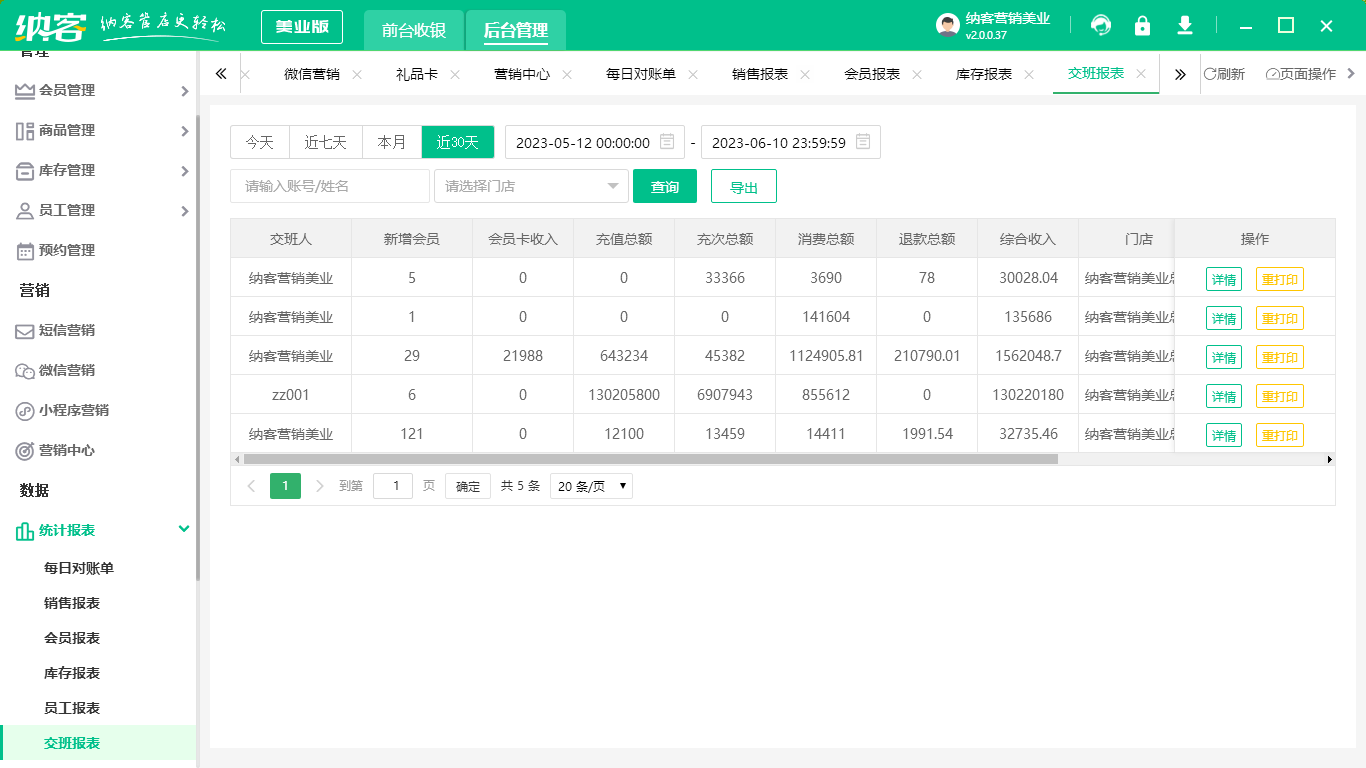 美容店管理系统