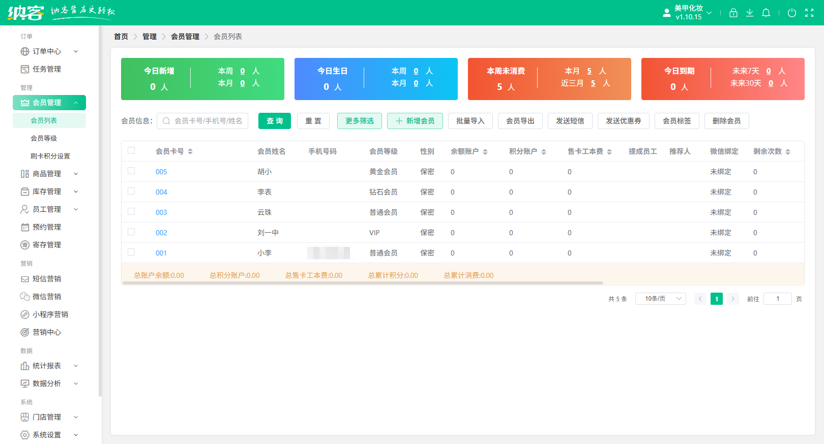 美容化妆店营销系统